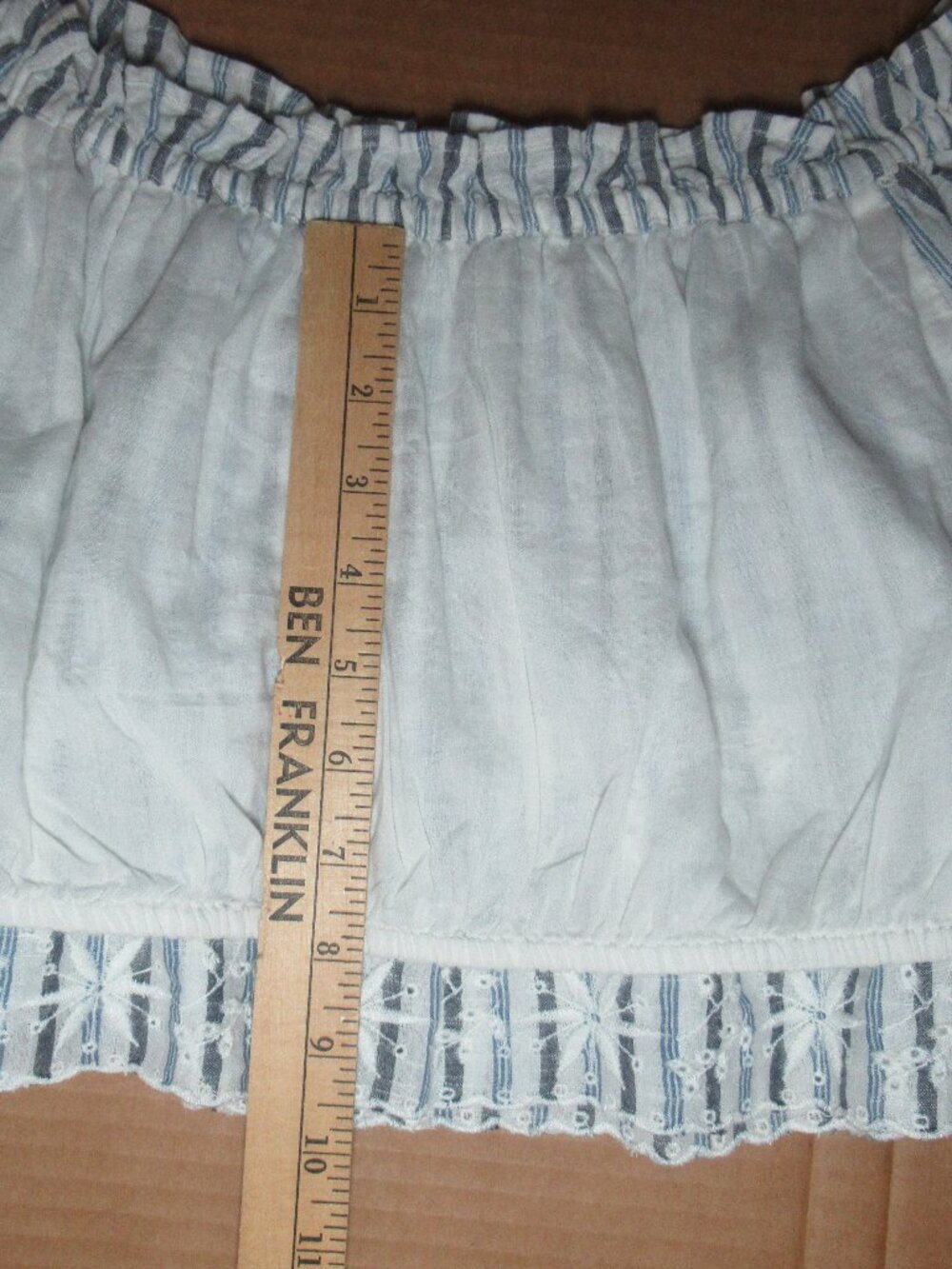 NWT LoveShackFancy 100% Cotton Stripe Off-Shoulder Crop Top | Size Medium - Picture 6 of 10